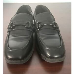 Restoration Milo Dress Shoes Boys Size 1M  Black Slip On Block Heel Loafers